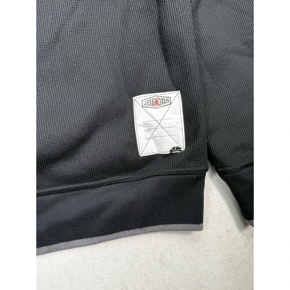 Air Jordan Hoodie Men's M Waffle‎ Knit Spell Out Black White Heavyweight Thermal